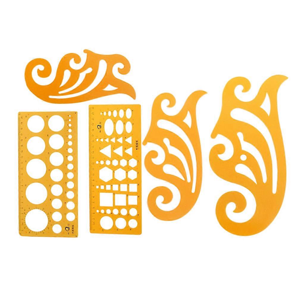 5 PCS Stencils Crafts Drawing Templates Artists Drafting Ruler Diy Drawing Template Easuring Template Tool