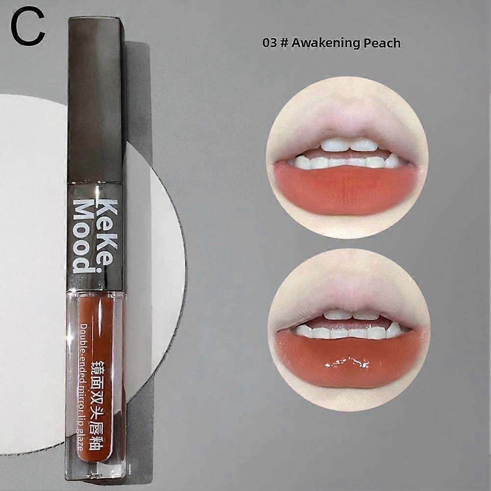 Double End Lip Glaze Full Gloss Mirror And Matte Velvet Long Lasting Color