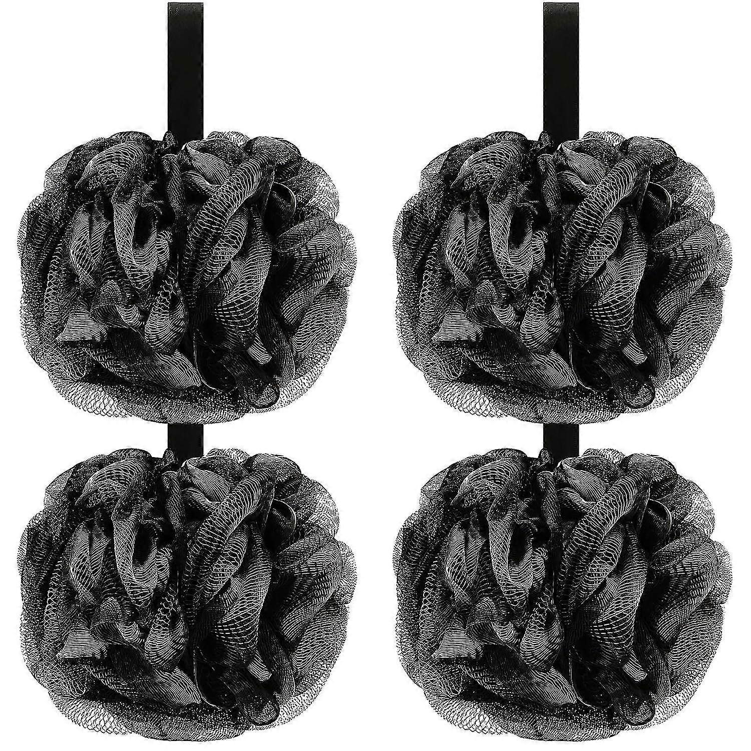 Bath Loofahs Sponge Shower Pouf Body Scrubber Mesh Pouf Bath Sponge 4 Pack