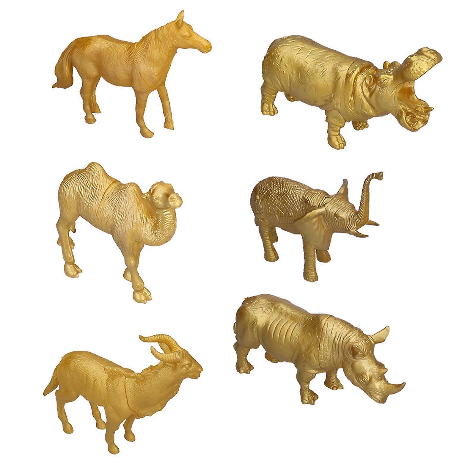 Forest Wild Animals Figure PVC Long Lasting Simulation Golden Zoo Animal Figurines for 3 Years Old
