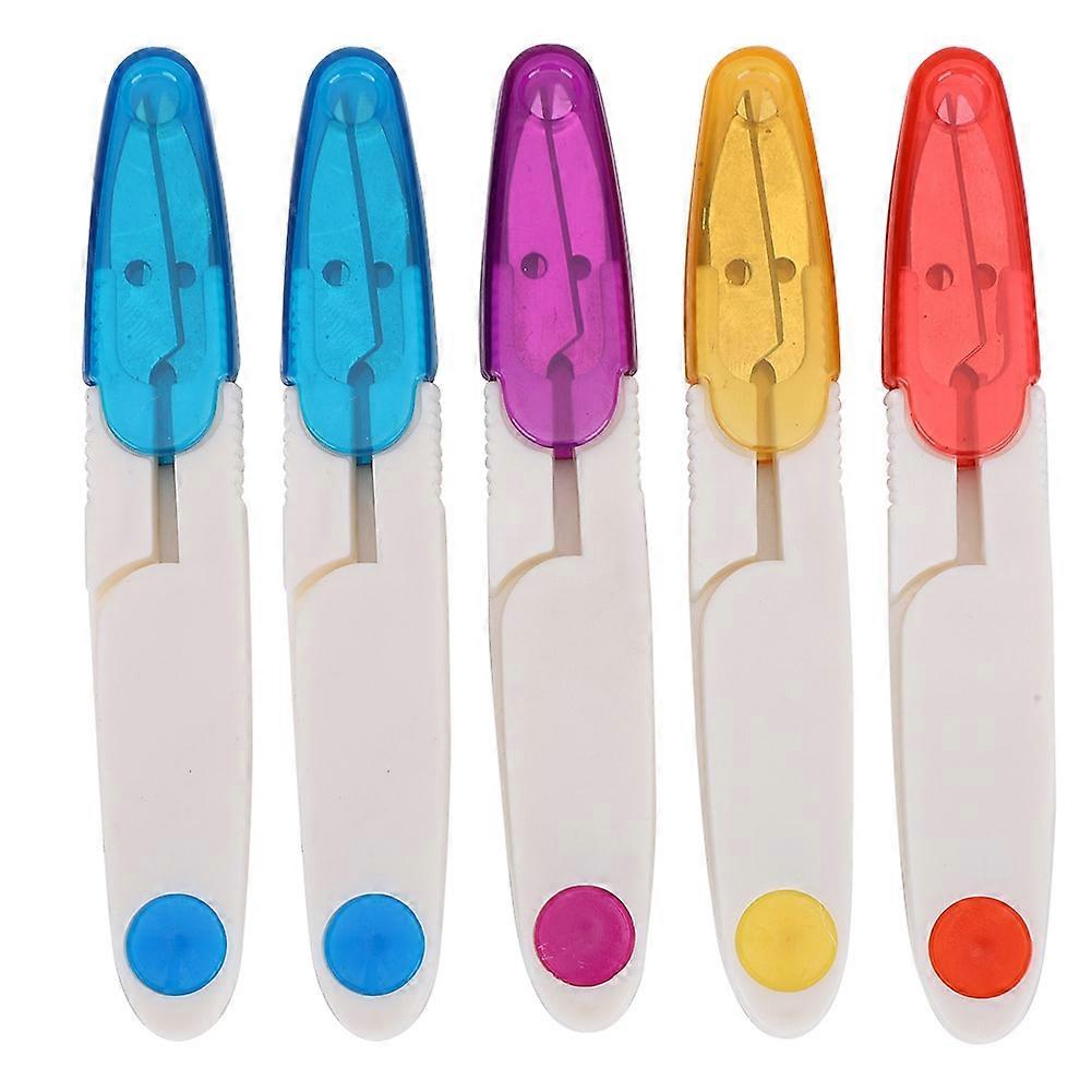 5Pcs Thread Clippers Cross Stitch Hand Sewing Scissors U‑Shaped Fishing Yarn Cutter With Cover