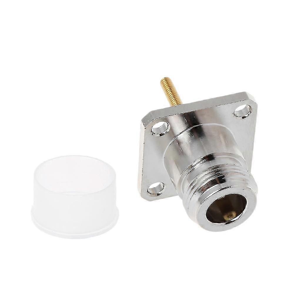 Brass N Female Jack Connector with 4 Hole Flange Mount Chassis RF Adapter Long S, Connector for RF Applications