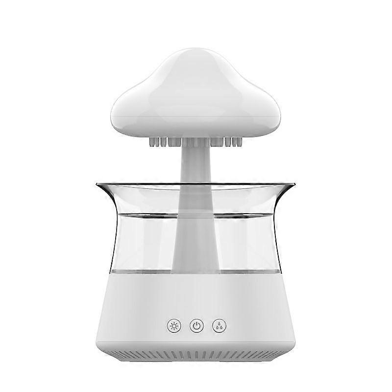 Rain Cloud Humidifier, Essential Oil Diffuser, Cute Mushroom Night Light with 7 Color Changing, Desktop Fountain, Sound Water Drop for (White)