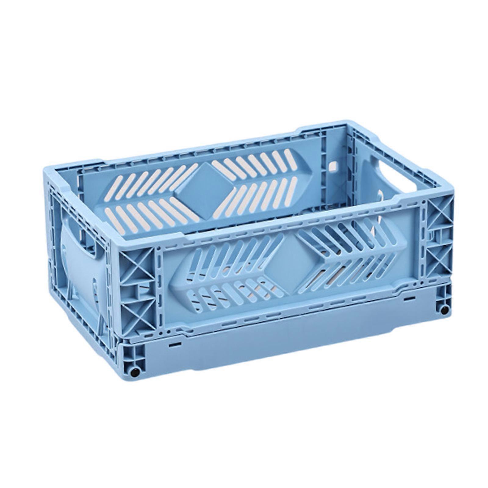 Foldable Storage Basket Wardrobes Organizers Box Practical Kitchen Bathroom Items Container for Kitchen and Bathroom Use  Blue