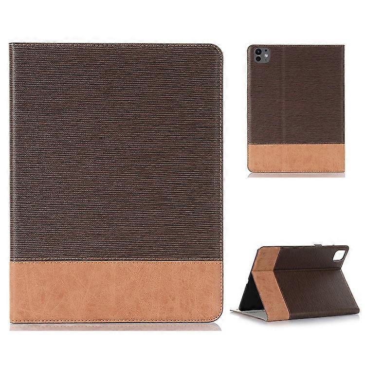 Compatible For iPad Pro 11 (2024) Case Auto Wake / Sleep PU Leather Tablet Cover Cross Texture Splicing