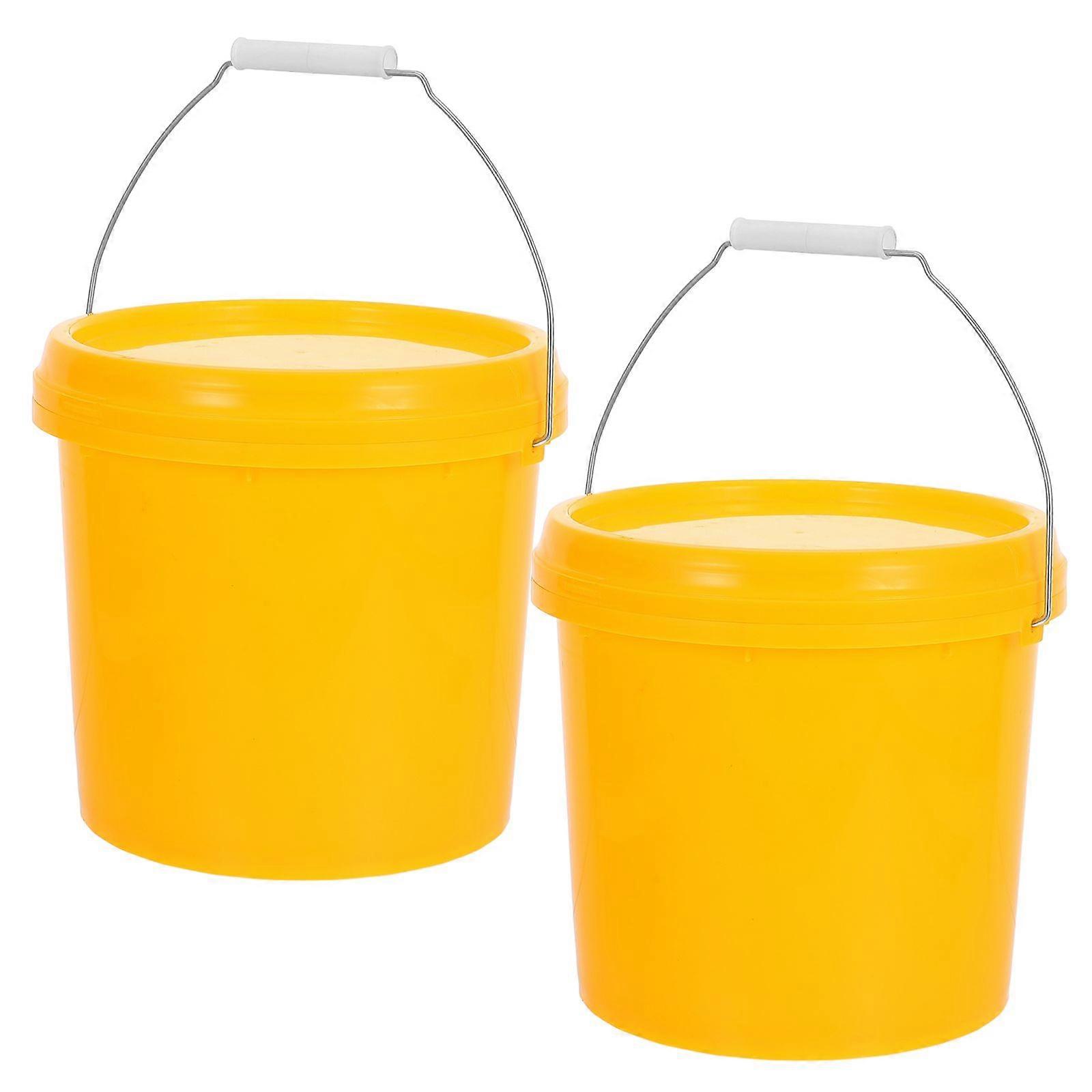2pcs Plastic Water Bucket Multipurpose Bucket with Lid Water Storage Container