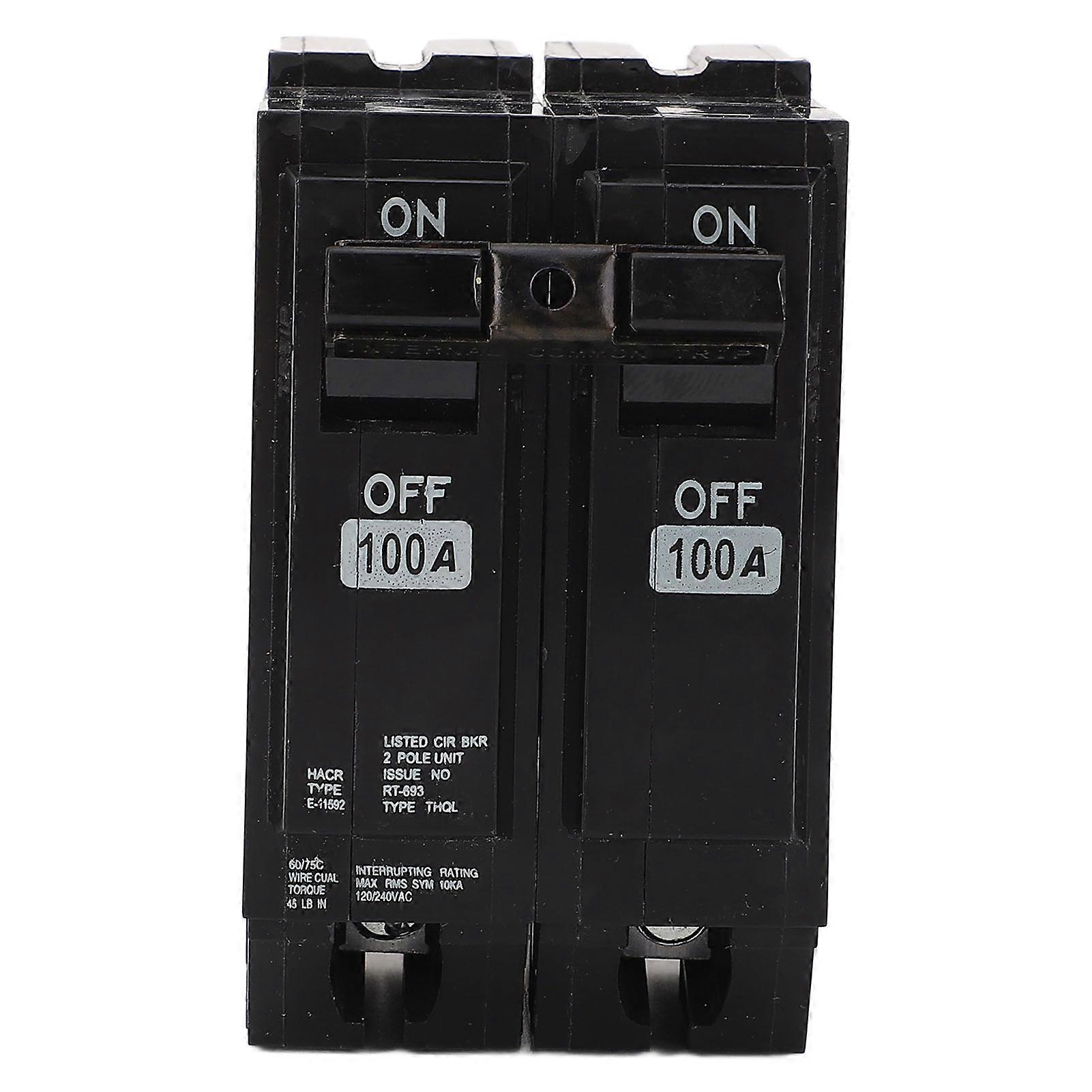 Miniature Circuit Breaker 2P 100A 10KA Breaking Capacity Fiberglass Shell Plug On Circuit Breaker