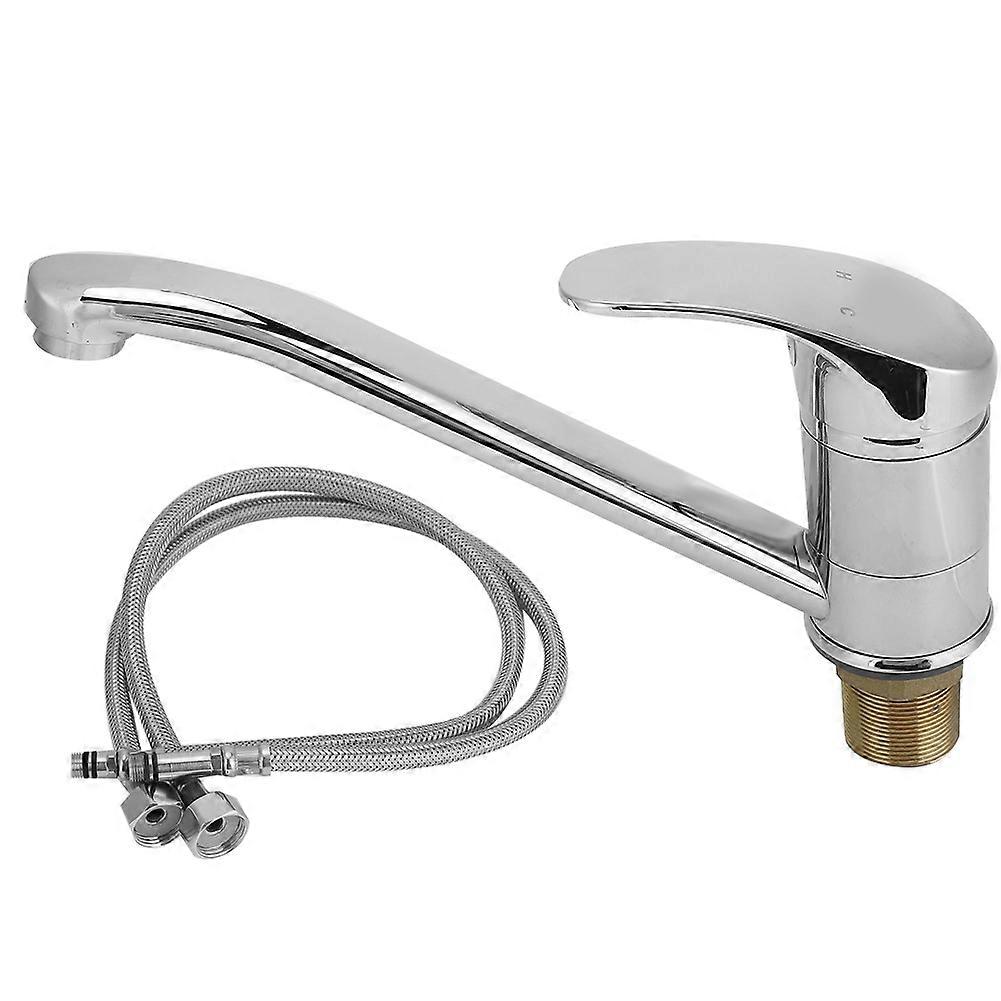 G1/2 Thread Copper Faucet Hot Cold Water Outlet 360 Degree Rotation Single Handle Kitchen Sink 1/2 Inch Thread