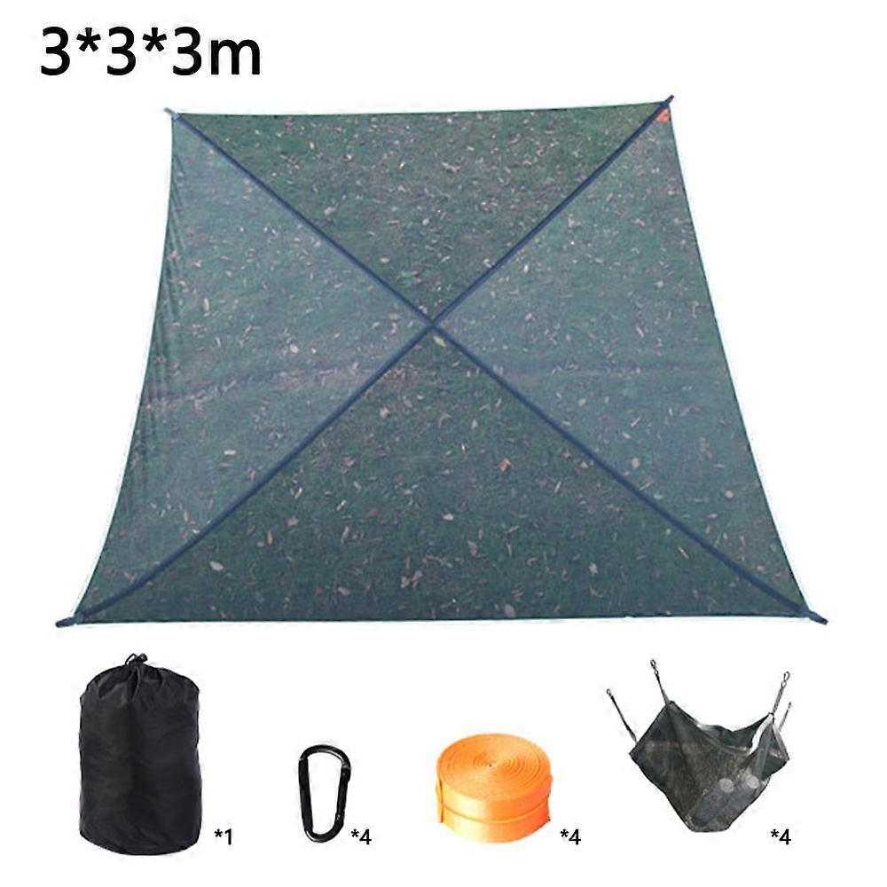 Camping Square Hammock Tree Hanging Bed,Unfolded Size: 3x3x3m-Black