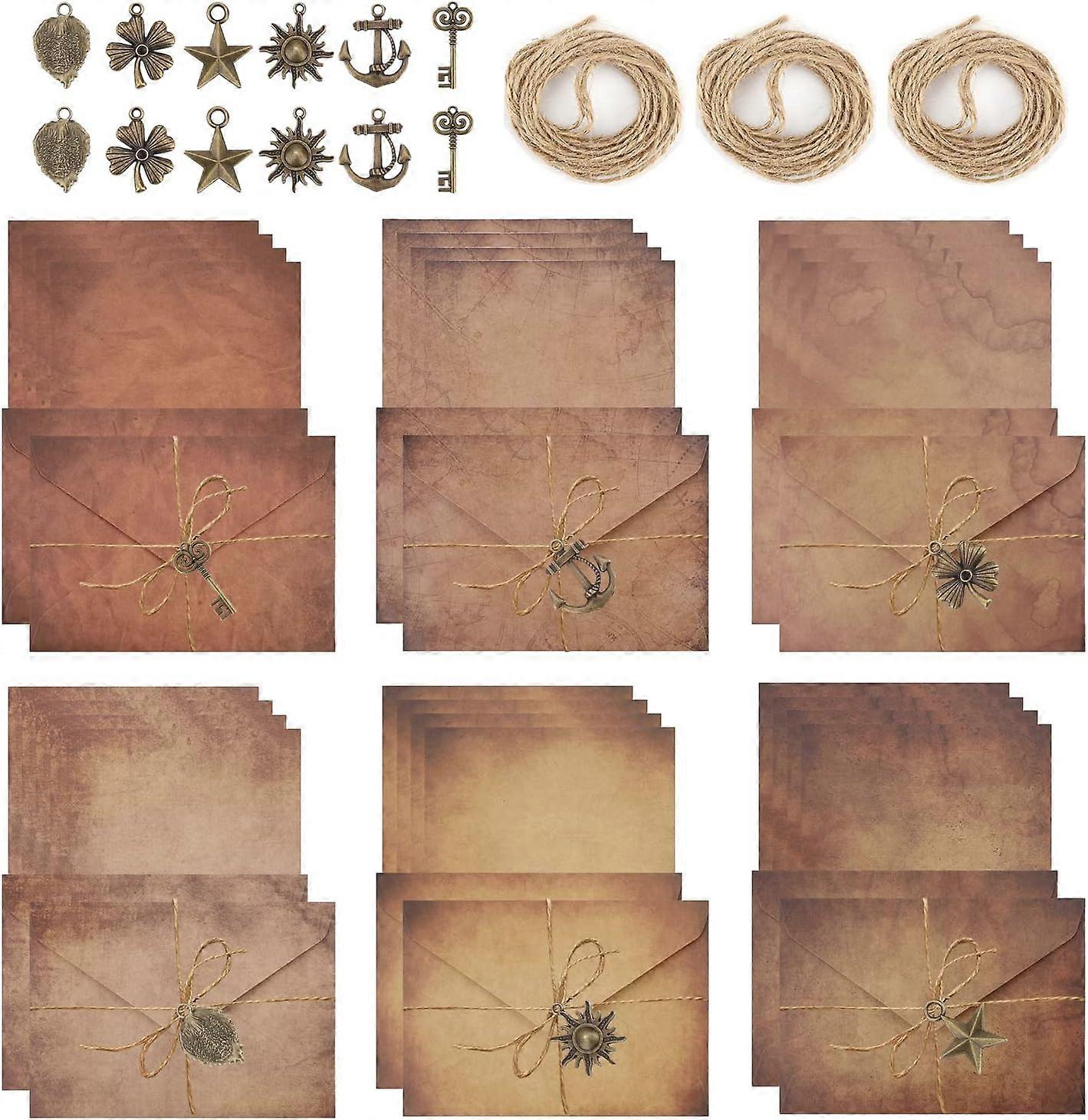 60個のヴィンテージ文房具セットビンテージ文房具エイジド封筒