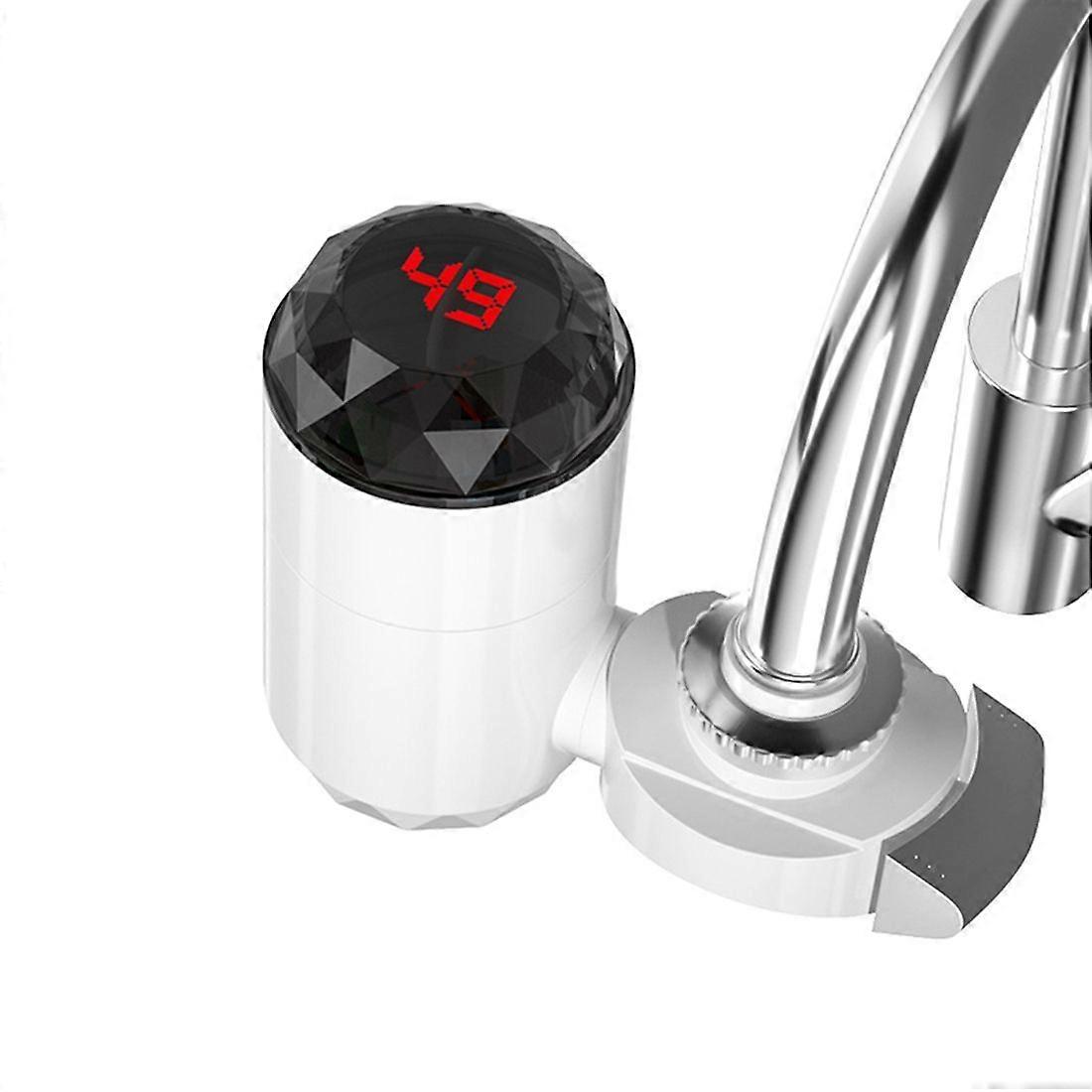 Electric Water Heater with Temperature Display for Kitchen Instant Heating Faucet Heater Water Heater EU Plug A