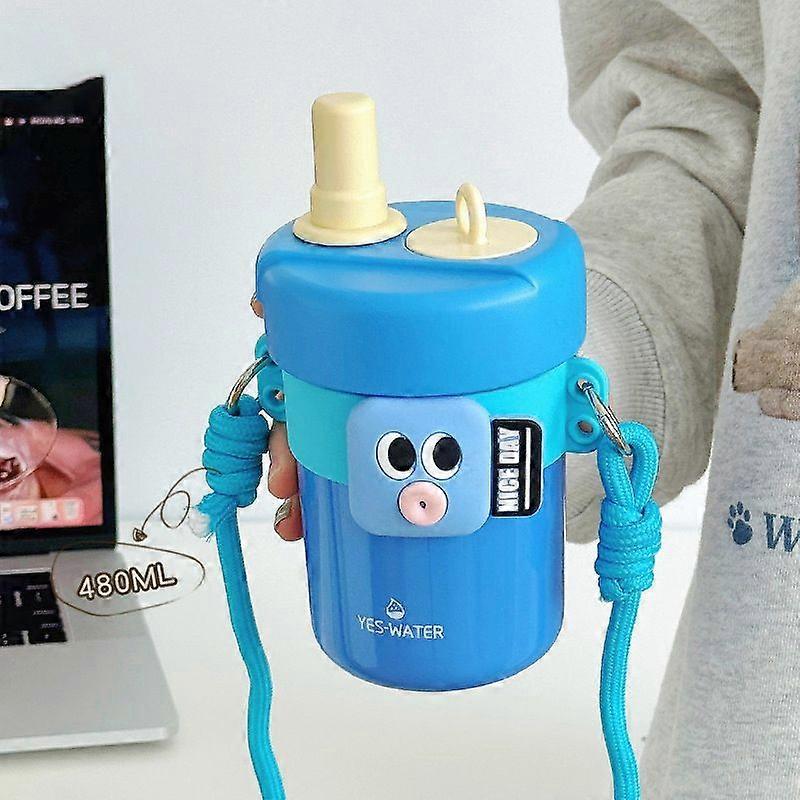 16oz Stainless Steel Vacuum Insulated Water Bottle,Leakproof,BPA Free-Blue