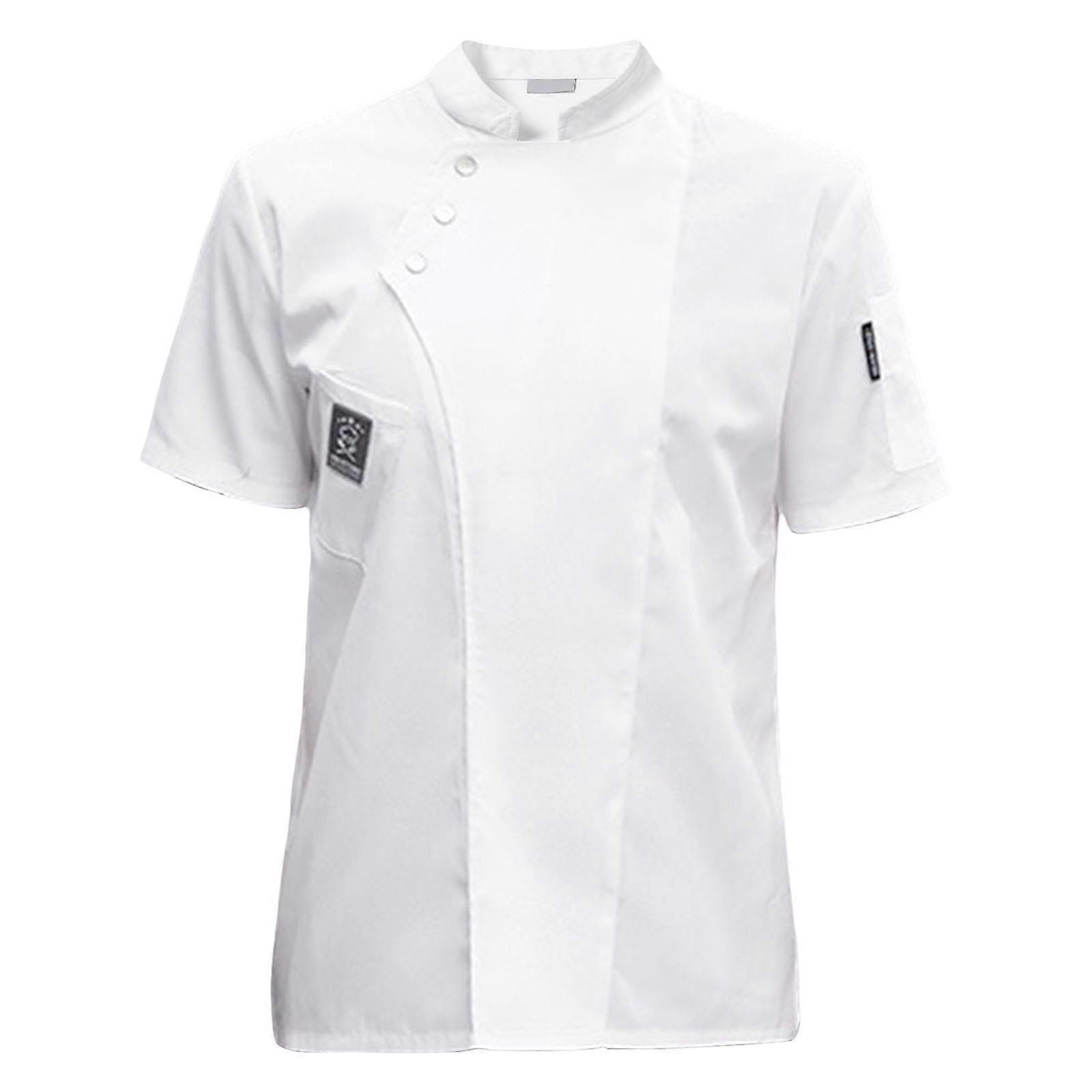 Unisex Mesh Sleeve Chef Coat Jacket Restaurant Clothes Uniforms