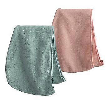 Haartuch, super saugfähig schnell trocknende Baumwolle Turban Kopfwickel für Frauen mit Knopf (2er Pack)