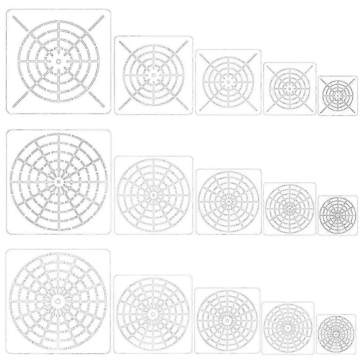 15 Pieces Mandala Dot Painting Tool Stencils Set, Reusable Mandala Stencil Template for Rock Wood C