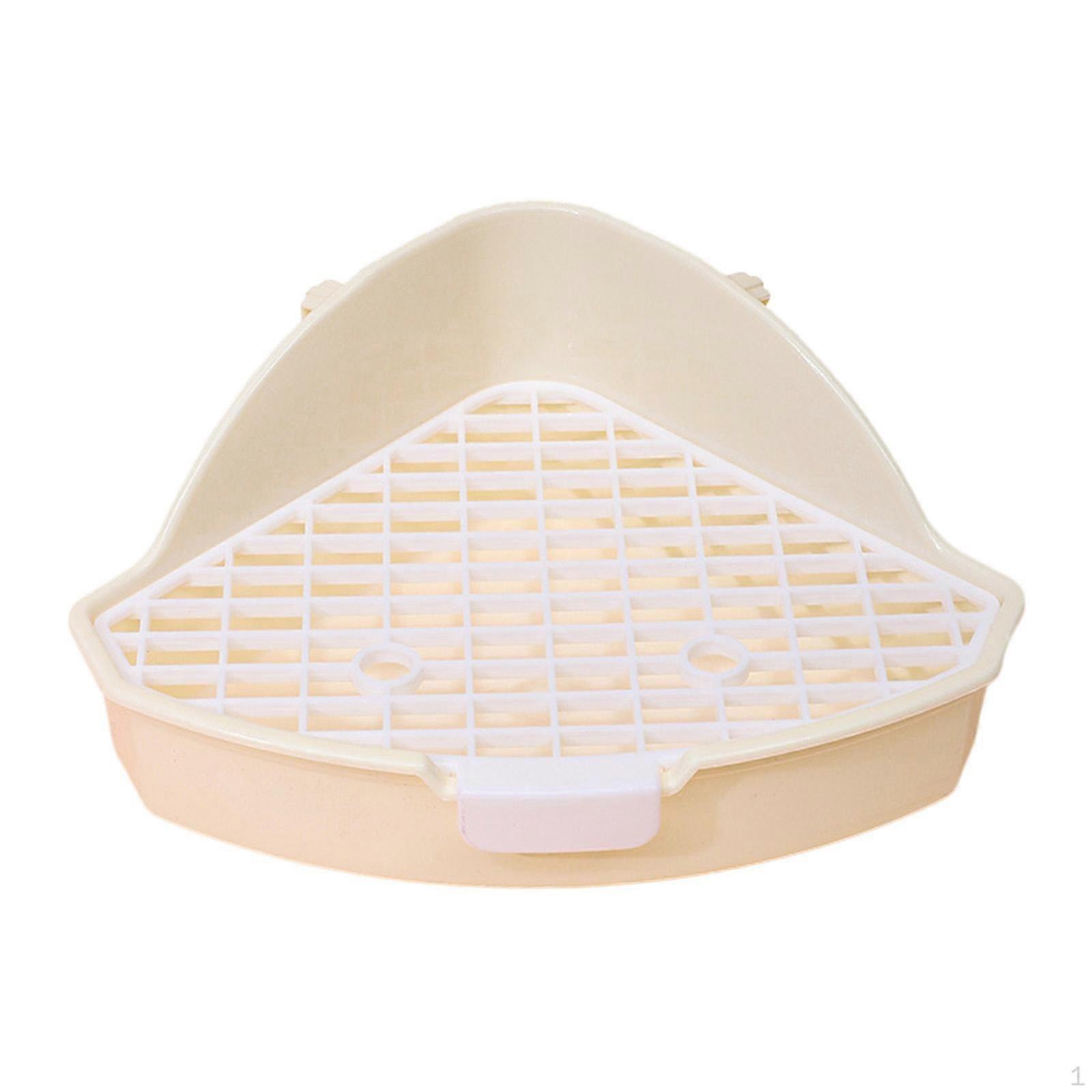 Rabbit Litter Box Corner Pan 25x17x10cm Easy to Clean Pee Tray Small Animals