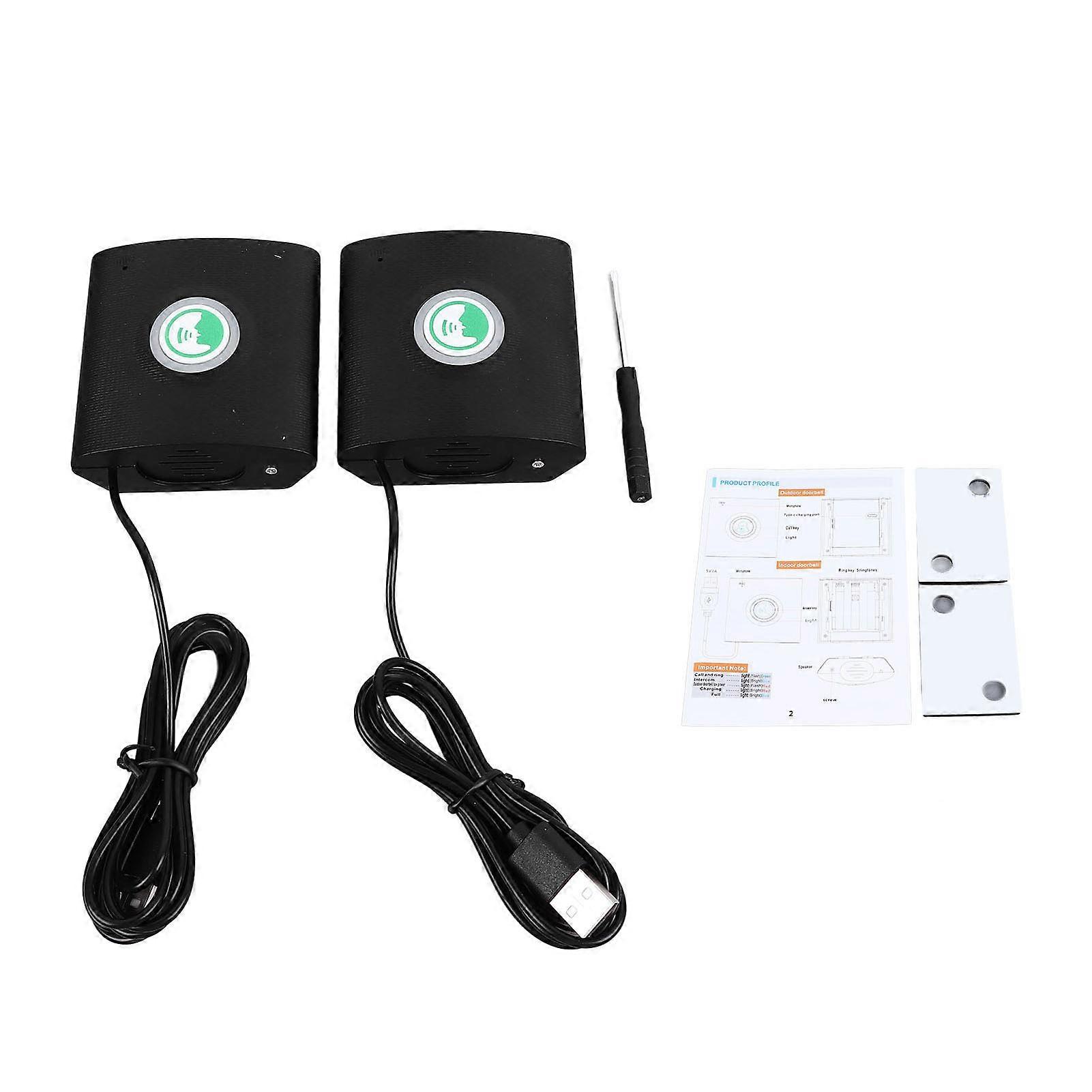 Wireless Two-Way Intercom Doorbell: Real-Time Calls, Loud Ringtone, No-Drill Installation