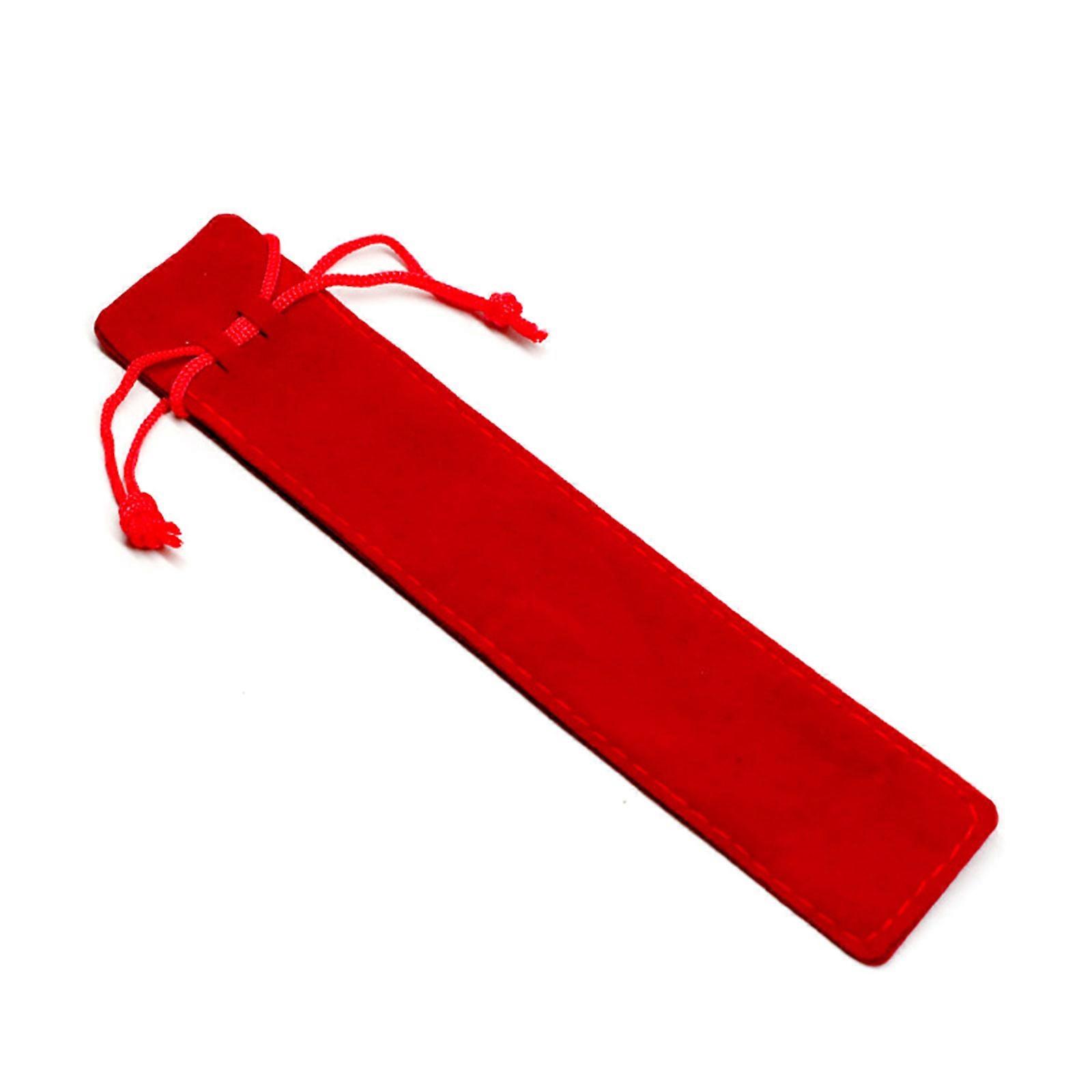 Velvet Pen Pouches, Single Pen Sleeve Holder with Drawstring Small Case Pencil Pouch for Protecting Gifting Storing Pen Red