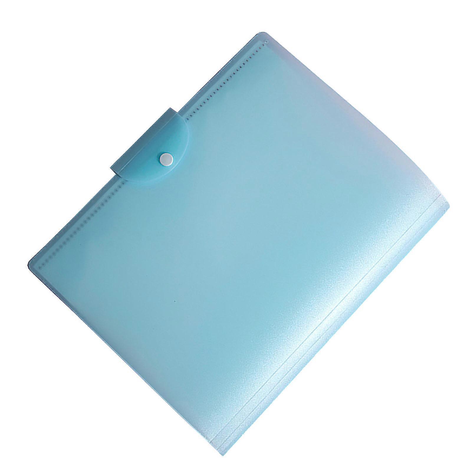 File Folder A3 Size 20 Pockets Blue Clear PP Document Organizer