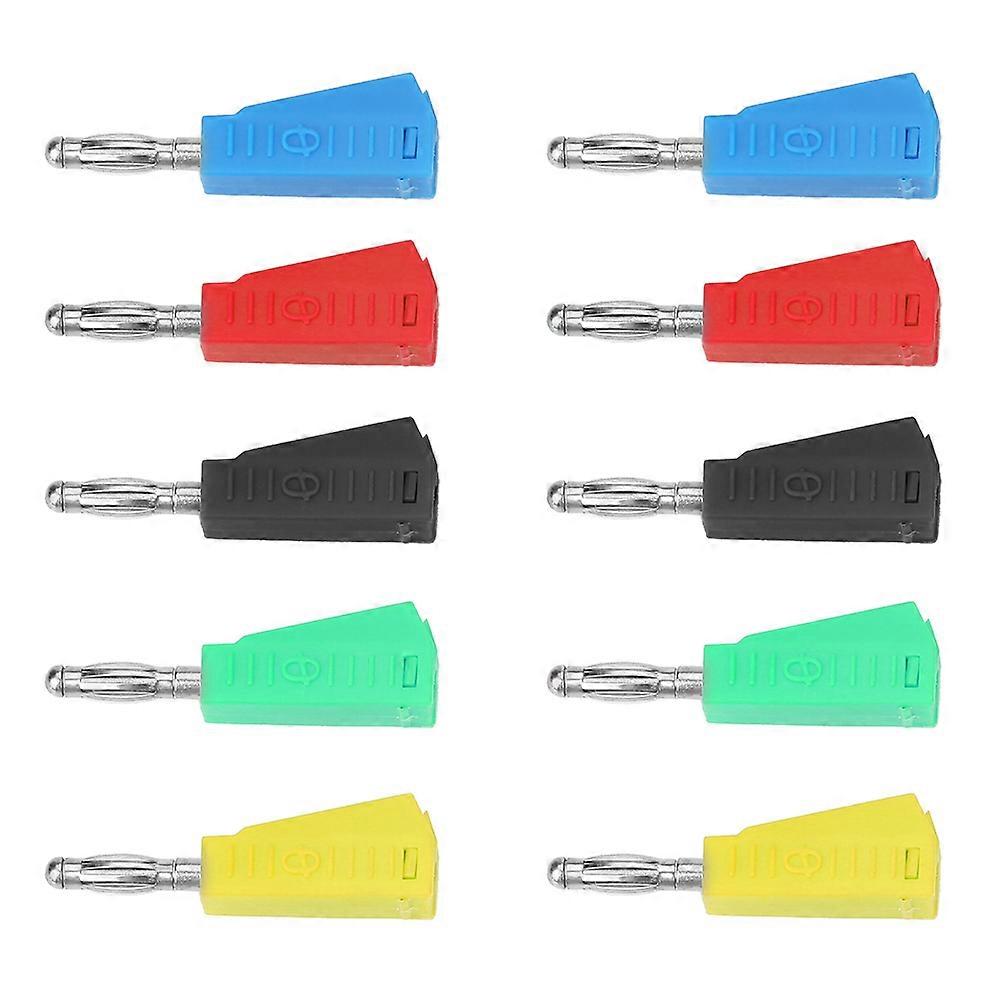 10pcs P3002 4mm Nickel Plated Speaker Banana Plug Connector Test Probe Binding Post