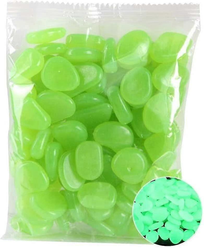 For 2024 100pcs Luminous Stones Glow in the Dark Garden Pebbles Rocks for Home Outdoor Walkways, Garden Path Lighting