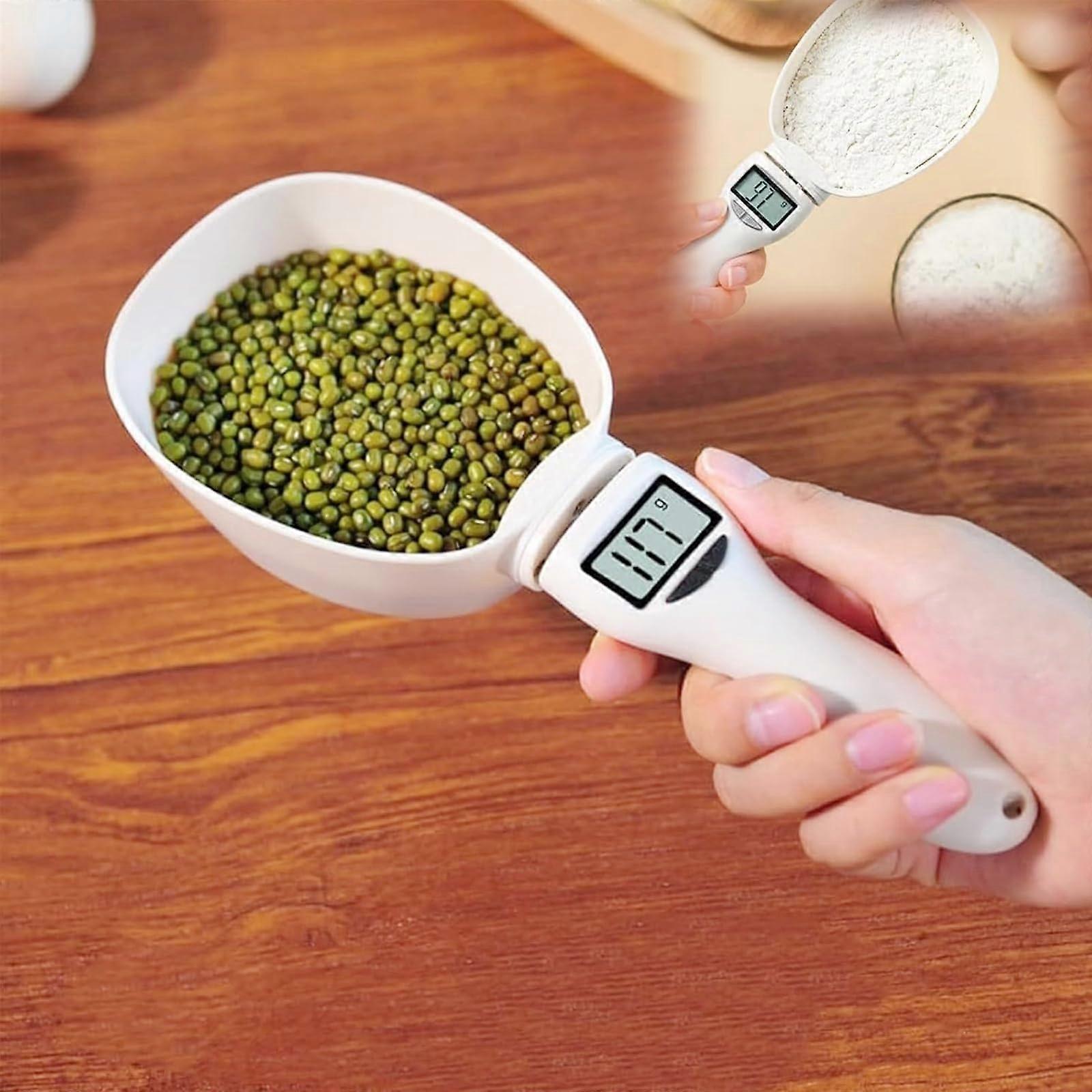 Food Measuring Scoop Scale, Digital Measuring Spoon with LCD Display, 800g Capacity, 0.1g Precision, Replaceable Spoons