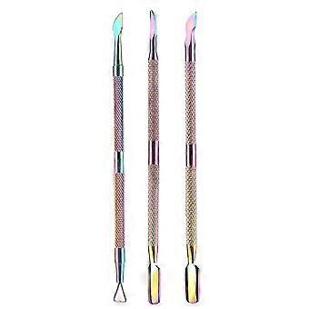 Cuticle Pusher Set Acetone/Gel/Nail Polish Remover 3pcs Cuticle Scraper Fingernails & Toenails Clean Manicure Tools Cuticle Care for Women