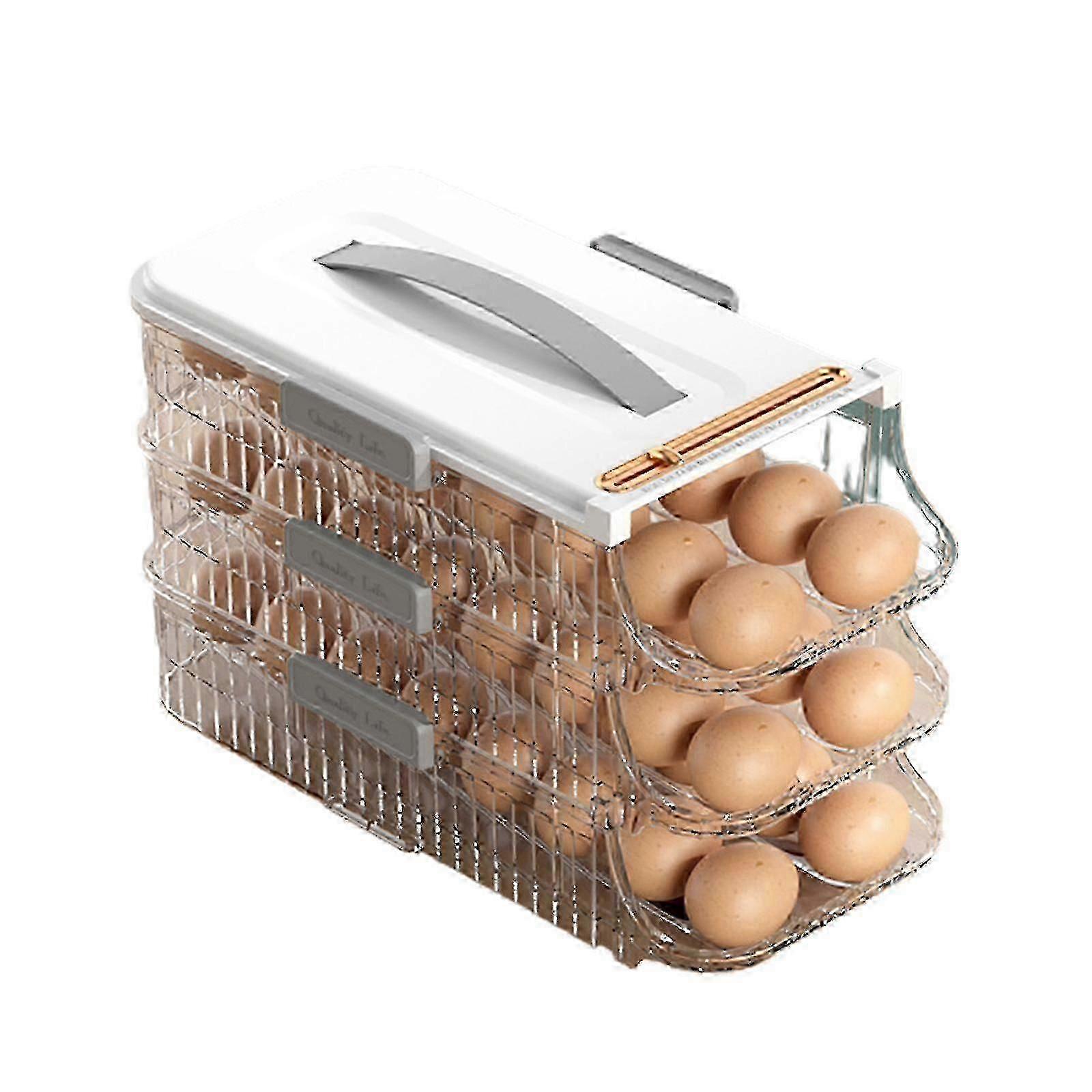 Egg Storage Box Refrigerator Preservation Rolling Egg Box Holder Drawer Type Kitchen Storage Egg Box Can Be Timed