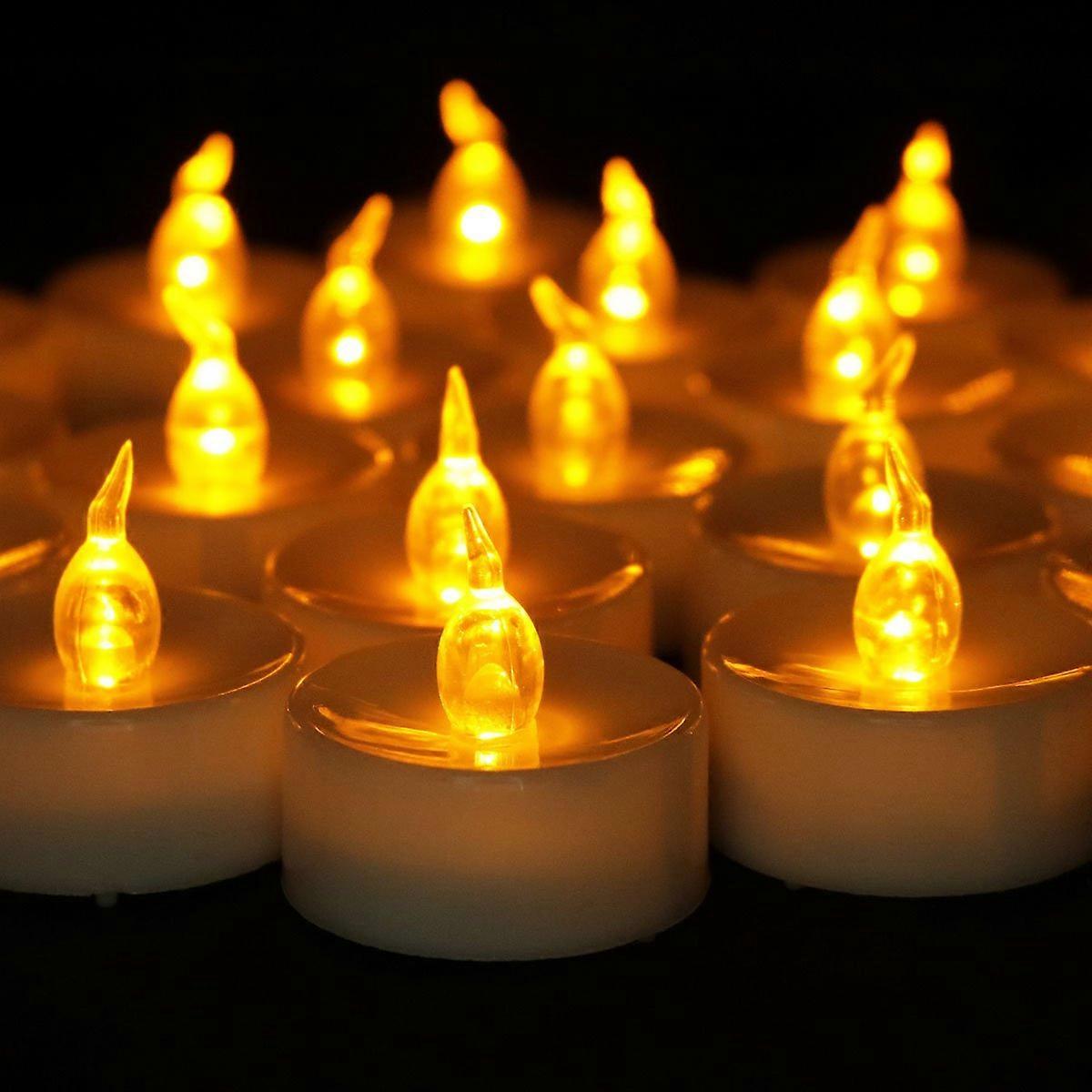 12pcs Tea Lights LED Timer 6 hours of battery mini candles, long -lasting timed tealights