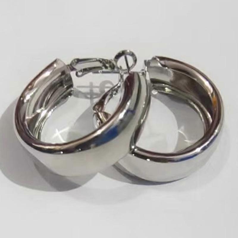 Simple Round Earrings 925 Sterling Silver Ear Studs B494