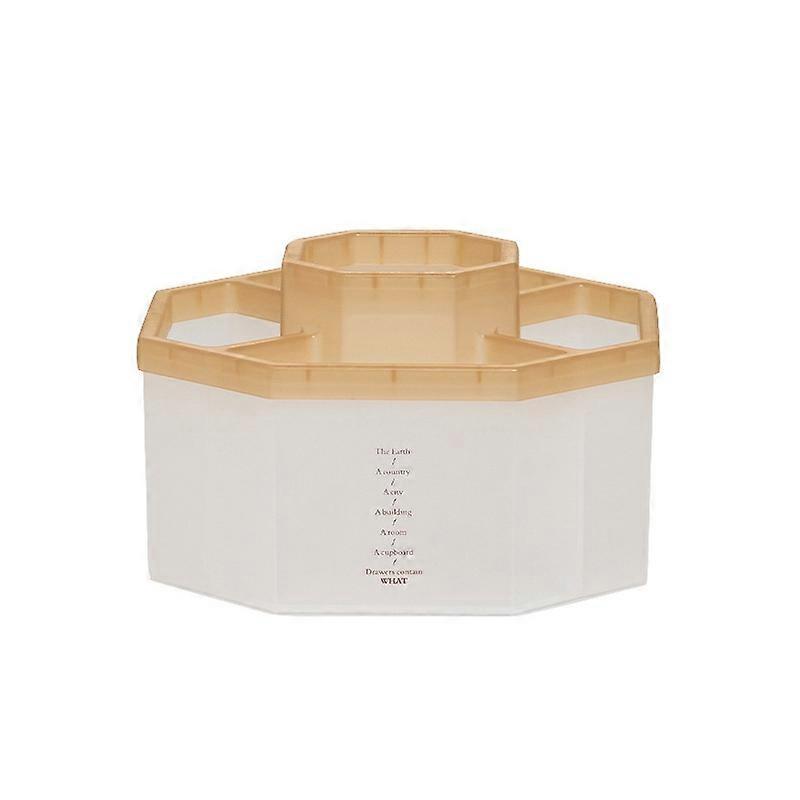 Simple Modern Large Capacity Office Desktop Storage Pen Holder, Colour: Transparent Khaki Non-Rotary