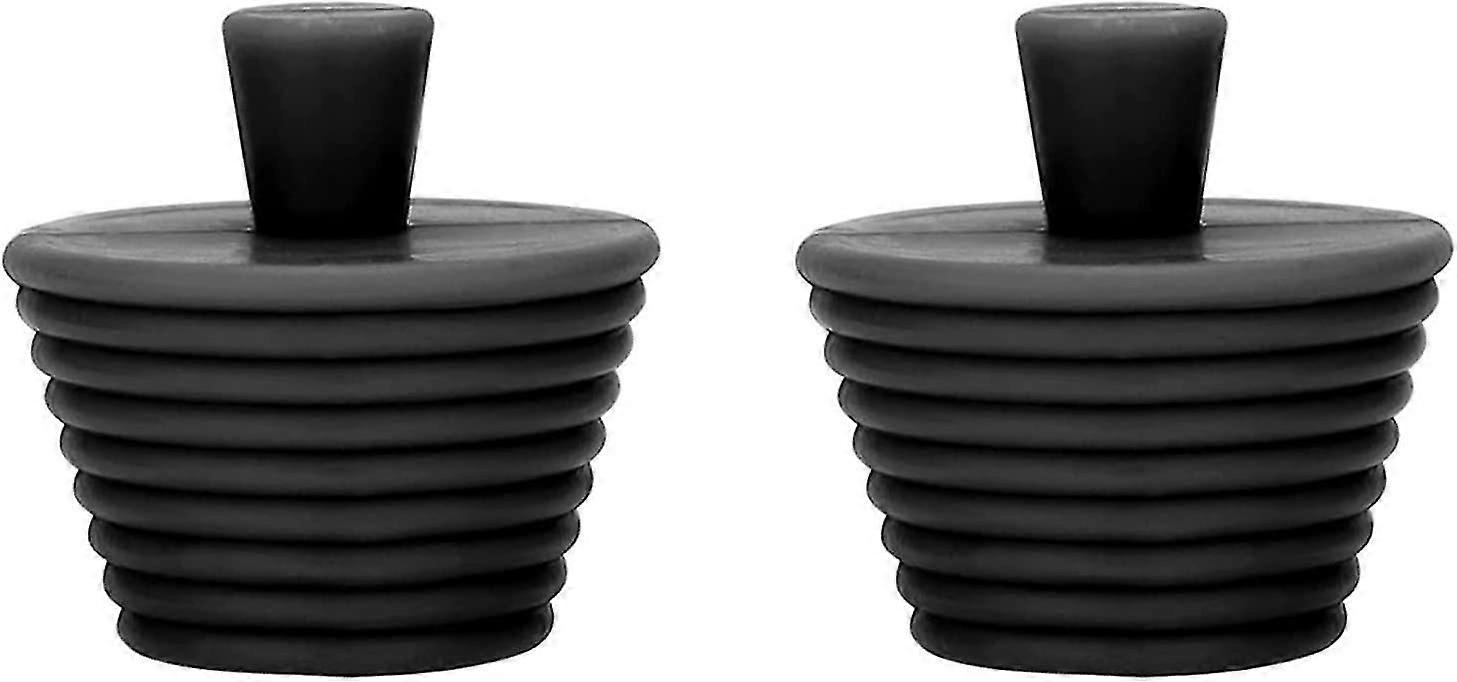 2PCS Universal Silicone Sink Plug (Black)