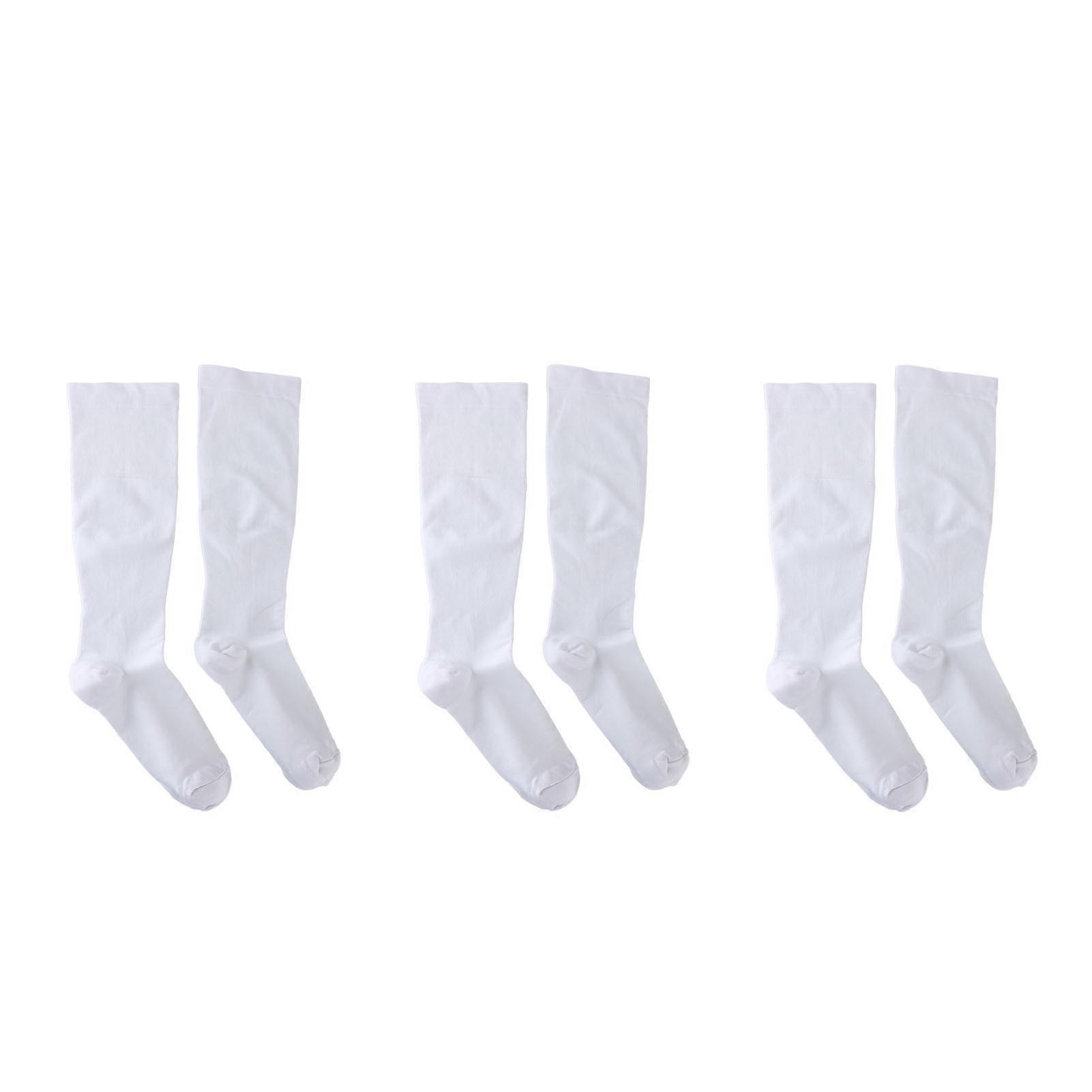 3pairs Plus Size Graduated Breathable Extra Wide Calf Compression Socks for Working Travel