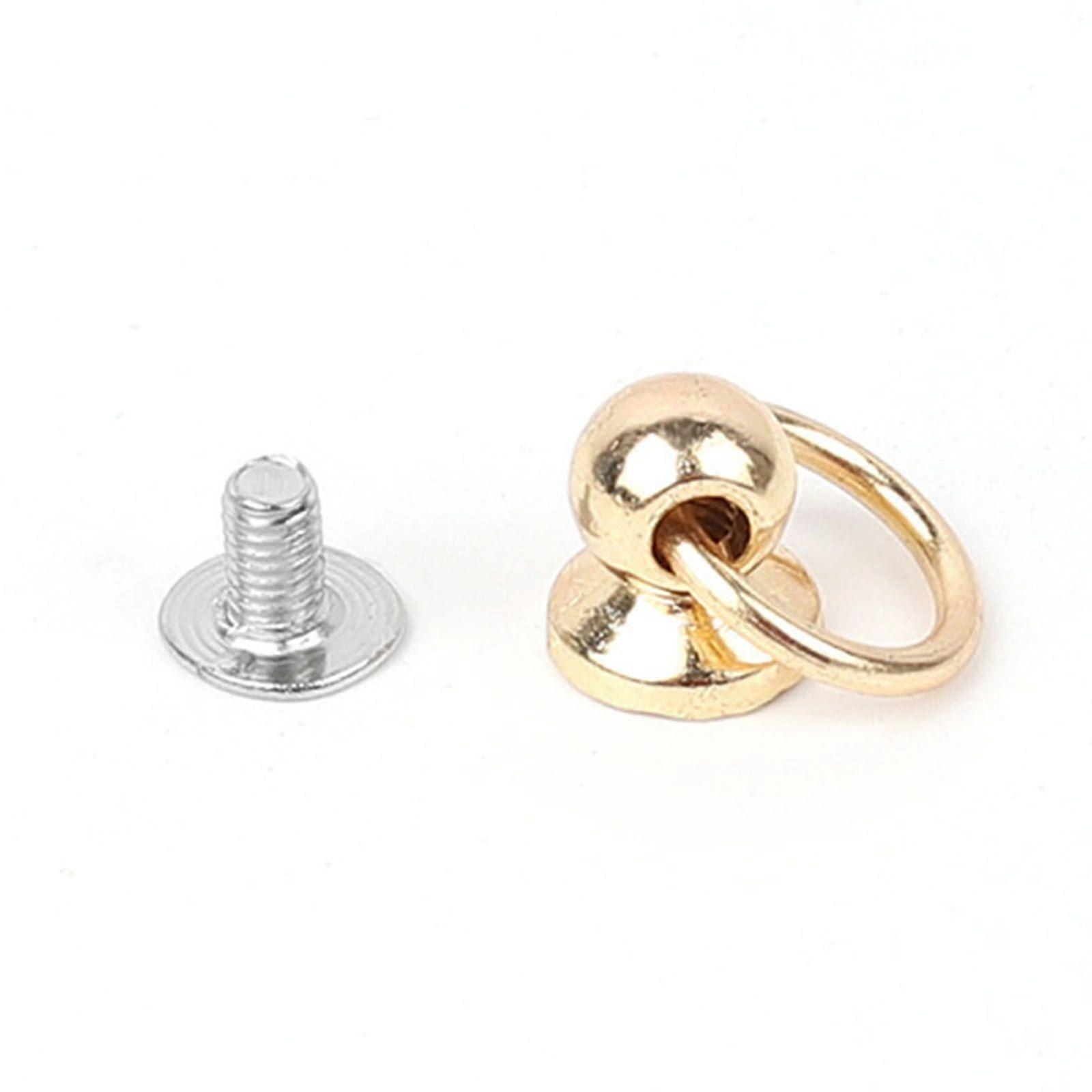 10pcs Screwback Round for Head Stud with Pull Ring Metal Handmade DIY Accessory