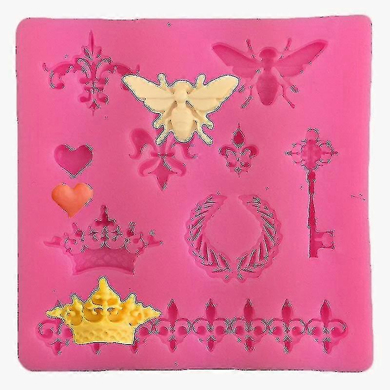 ミニオウルビーシェイプドロップグルーモールド-クラウン型ケーキが型を飾る-2個