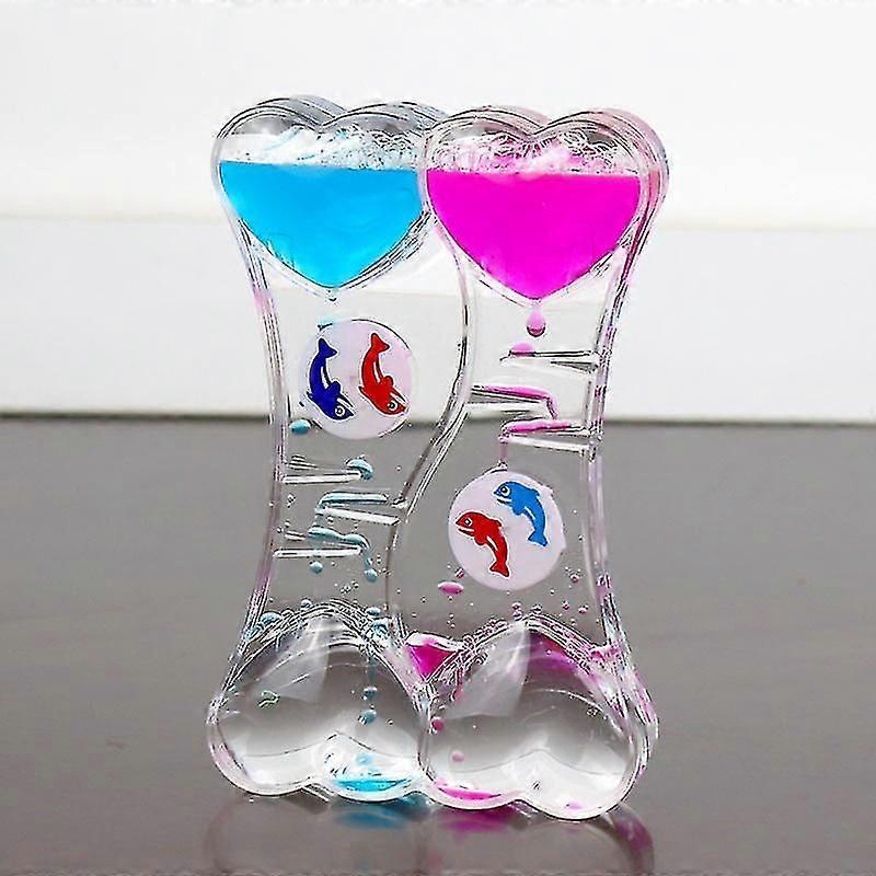 Dual Color Oil Hourglass Floating Liquid Motion Bubble Drip Timer Clock Acrylic Desk Decor