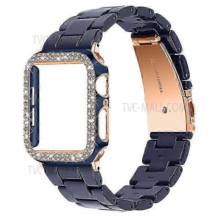 Replacement Strap and Watch Case with Rhinestone Decor Compatible For Watch Series 6/5/4/SE 40mm Apple