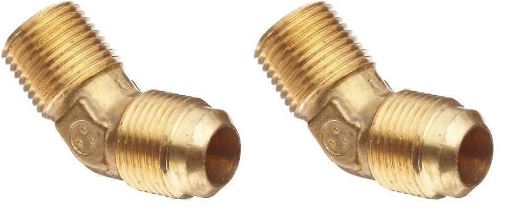Brass Tube Fitting 45 Degree Elbow, 1/2 In Flare X 3/8 In MIP, Pack Of 2, Model -04095-0806