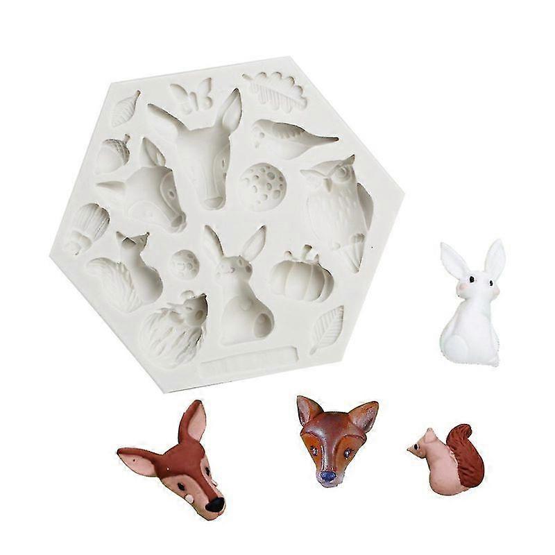 Lebanghui Forest Animals Fondant Molds Zoo Animal Molds Silicone Baking Molds