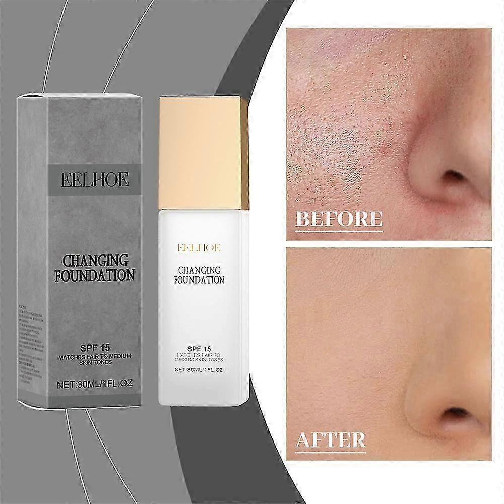 Changing Foundation Nature Colour-Changing Foundation for Women, Hydrating Magic Skin Changing Foundation, Moisturizing Light Weight Non-Greasy