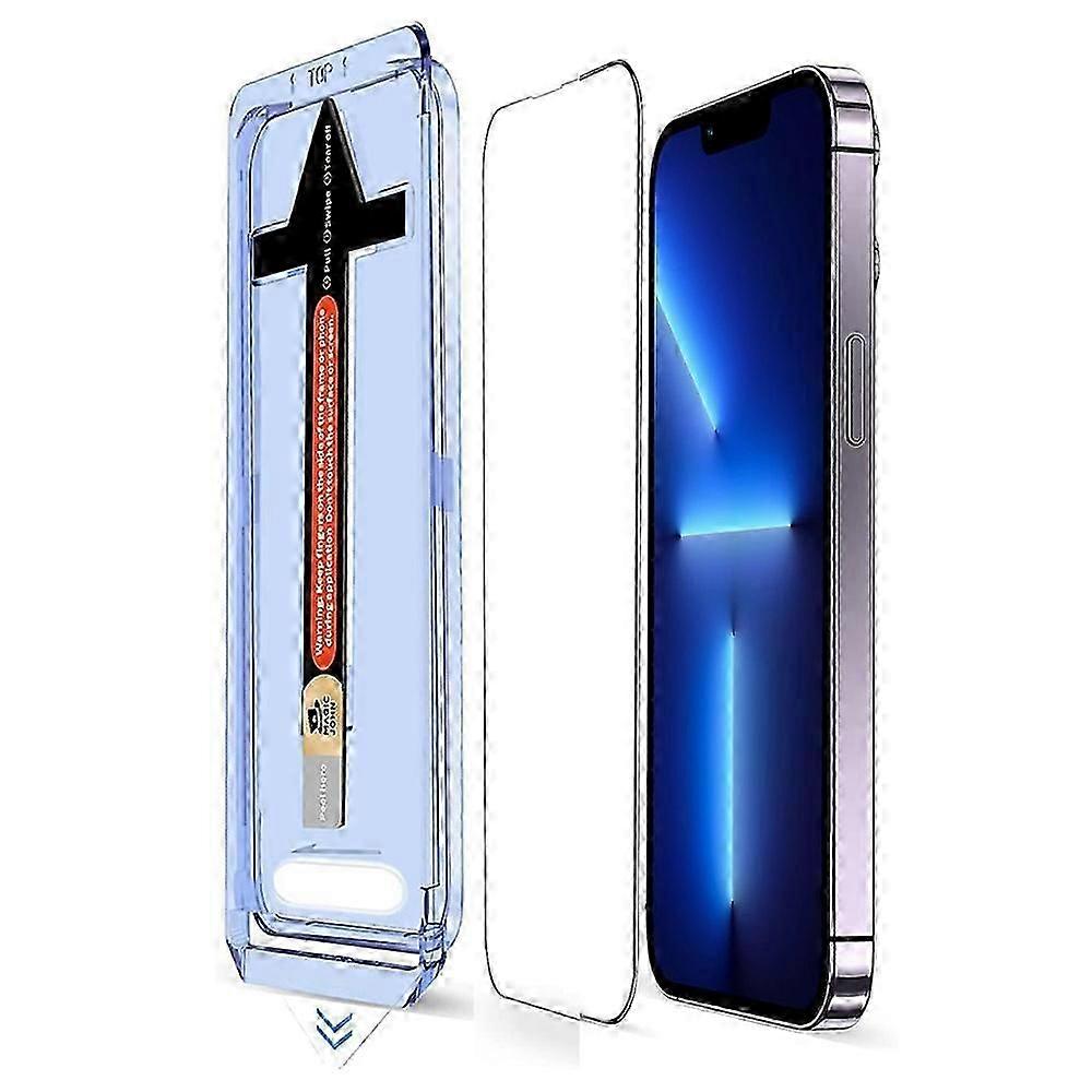 For iPhone 13 Pro 13 Tempered Glass HD Clear Screen Protector with Automatic Dust Removal Tool