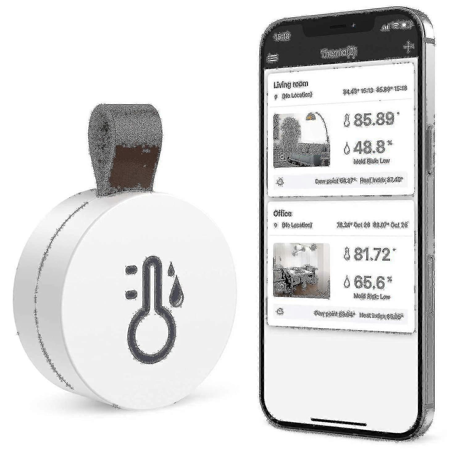 Wireless Thermometer Hygrometer, Oria Mini Bluetooth 5.0 Humidity Temperature Sensor With Data Export And Alerts