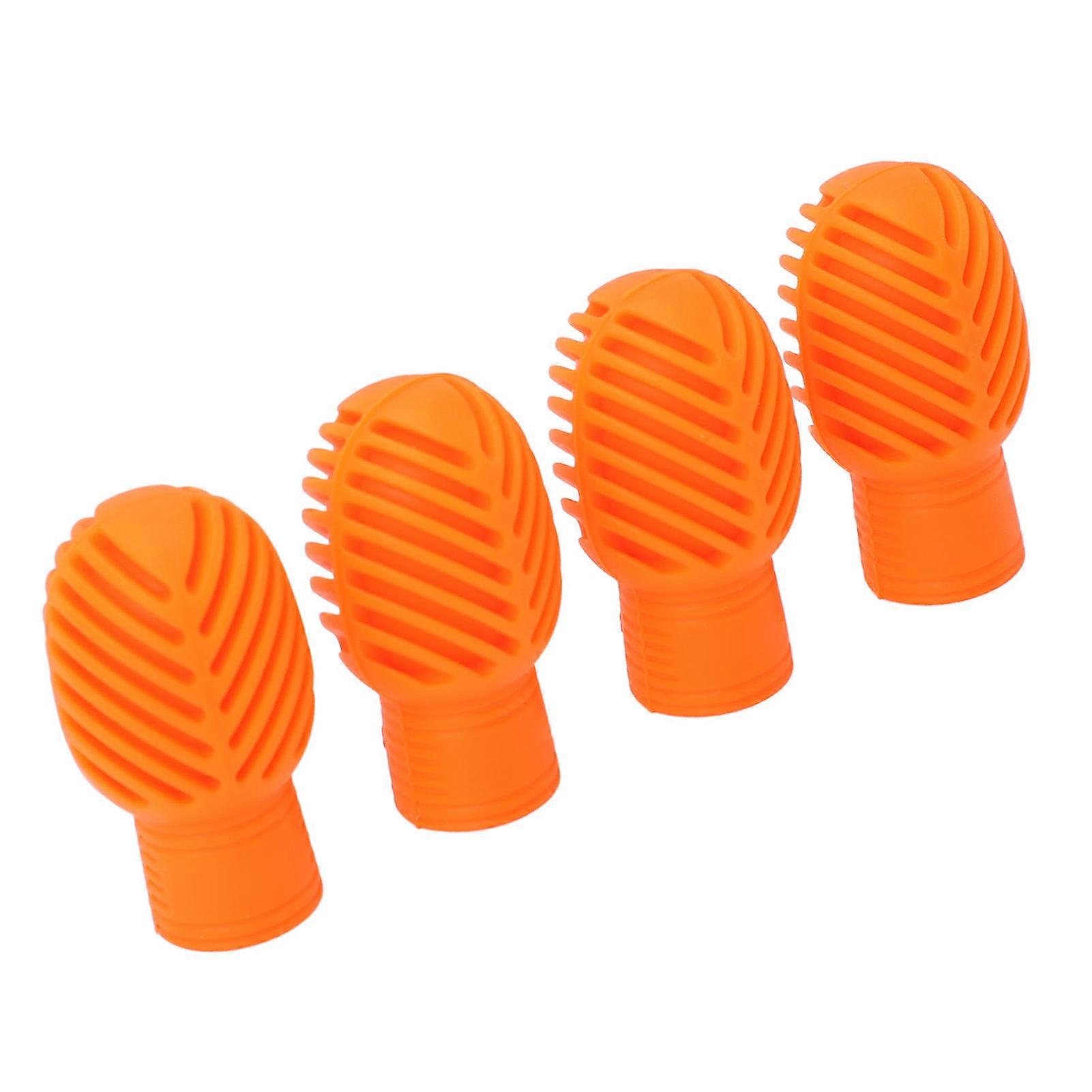 4PCS Drumstick Silent Practice Tip Silicone Stretchable Drum Practice Percussion Tip Orange 