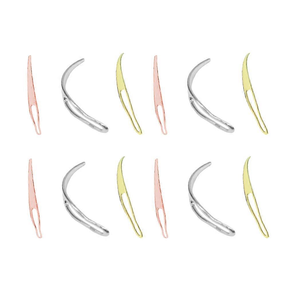 12pcs Hair Extension Crochet Hooks Durable Needles for Wig Installation Golden, Silver & Rose Gold Essential Barber Accessories for Salon &