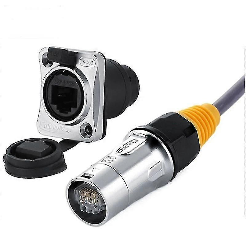 IP67 Waterproof RJ45 Ethernet Connectors with Plug & Socket for Outdoor Network Cables