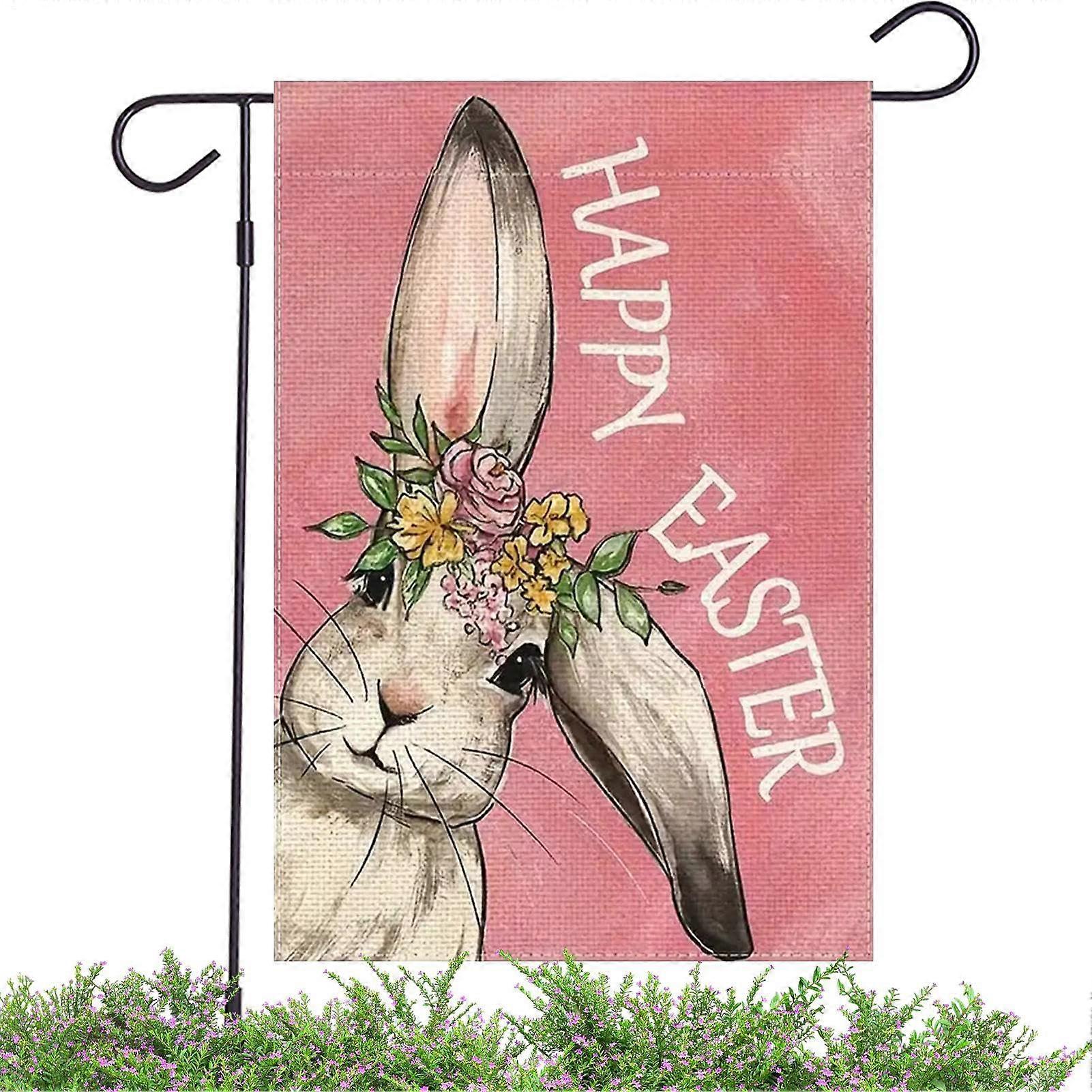 Garden Flags Easter Cat With Bunny Ears Double-Sided Flag 11.81x17.72 For Home Patio Balcony Deck Outdoor Spring Display