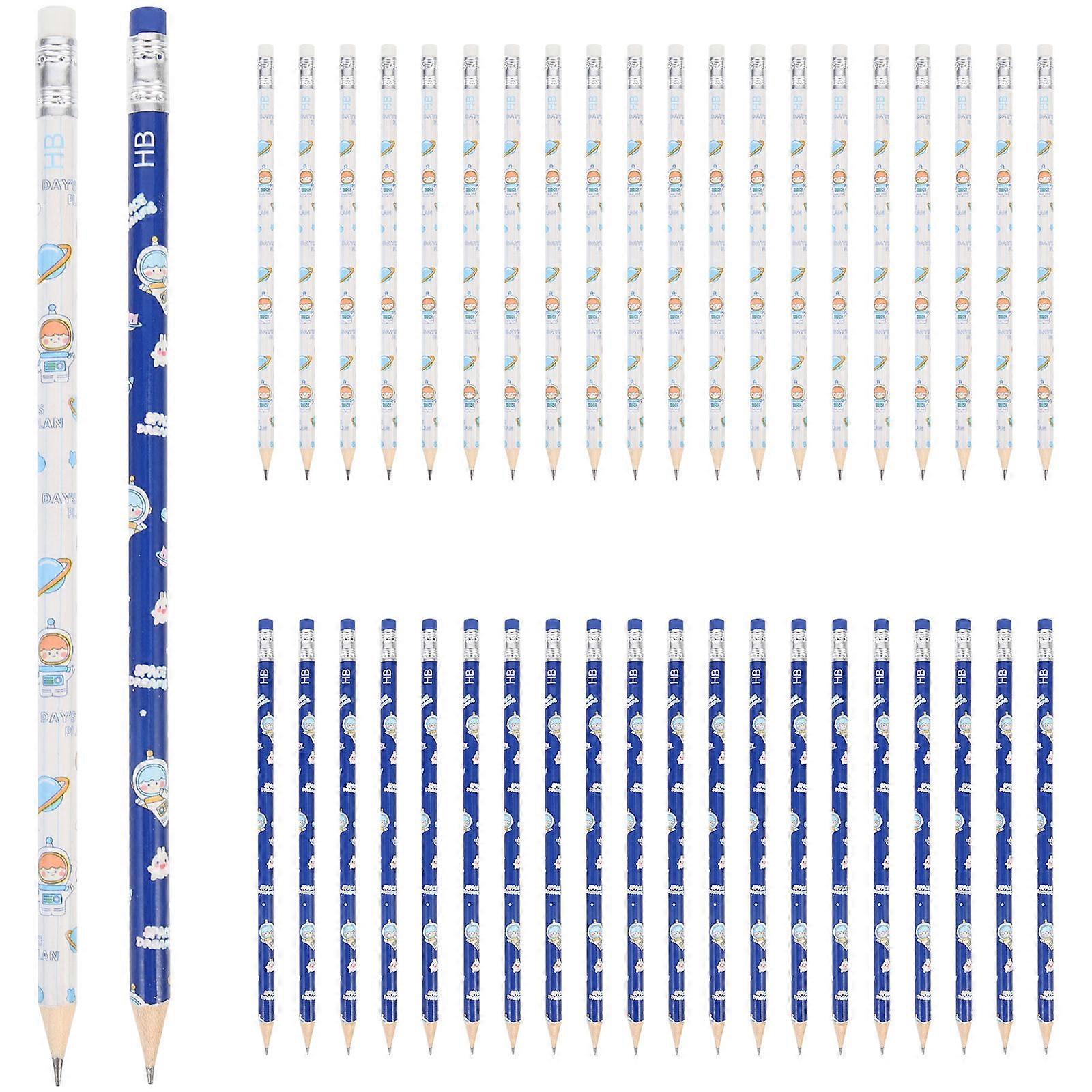 24 Pack Multi Function Cartoon Wooden HB Pencils with Eraser Tips for School, Office & Smooth Graphite Writing & Sketching Supplies