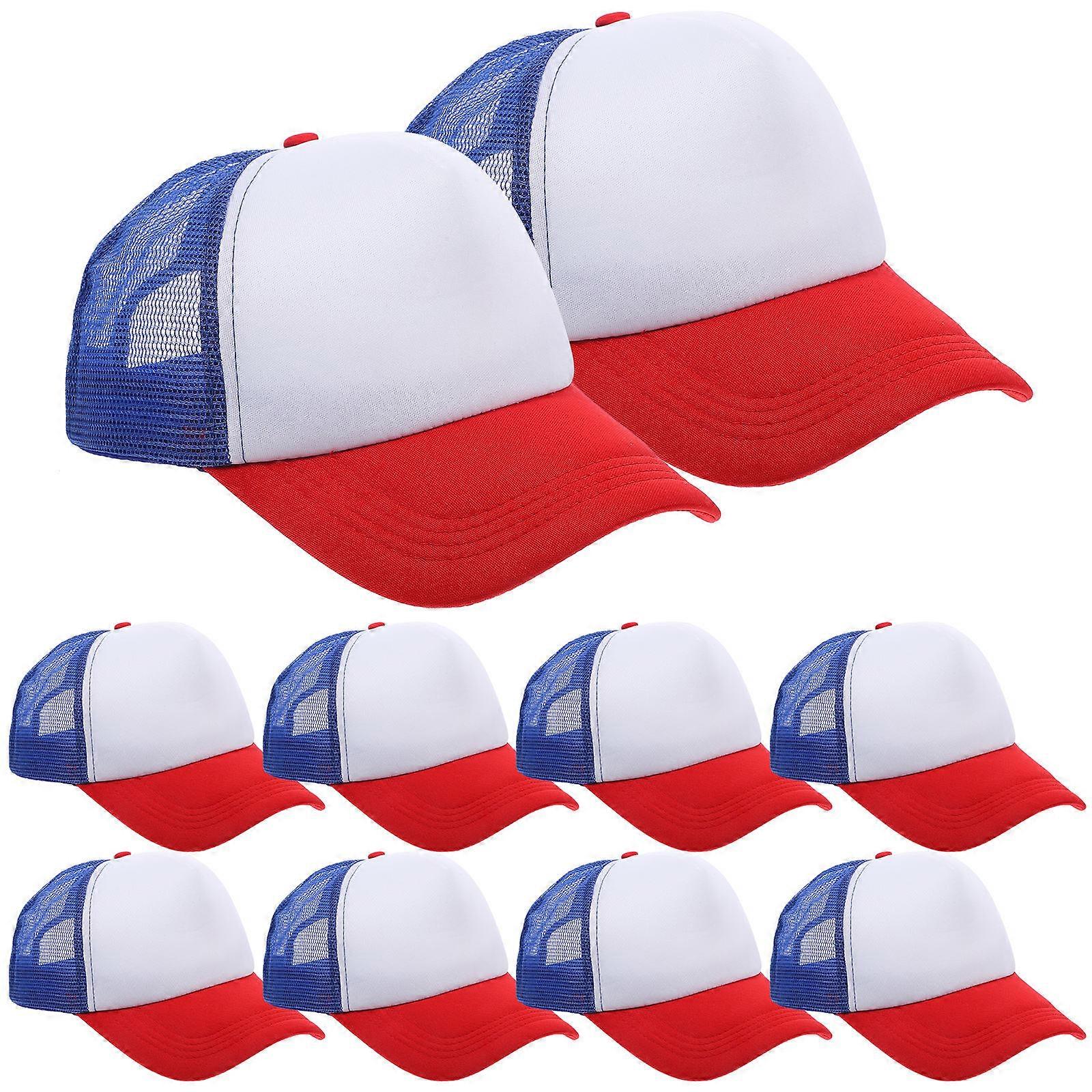 10pcs Blank Sublimation Baseball Caps Mesh Heat Transfer Lightweight Breathable Unisex Outdoor Hats for Custom DIY Printing