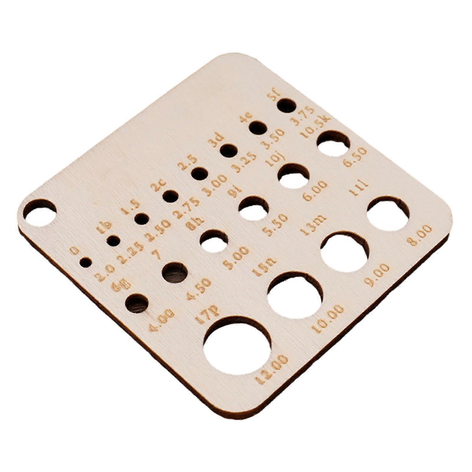 Knitting Needle Cutter Wooden Knitting Ruler Square Measuring Tool Crochet Accessory