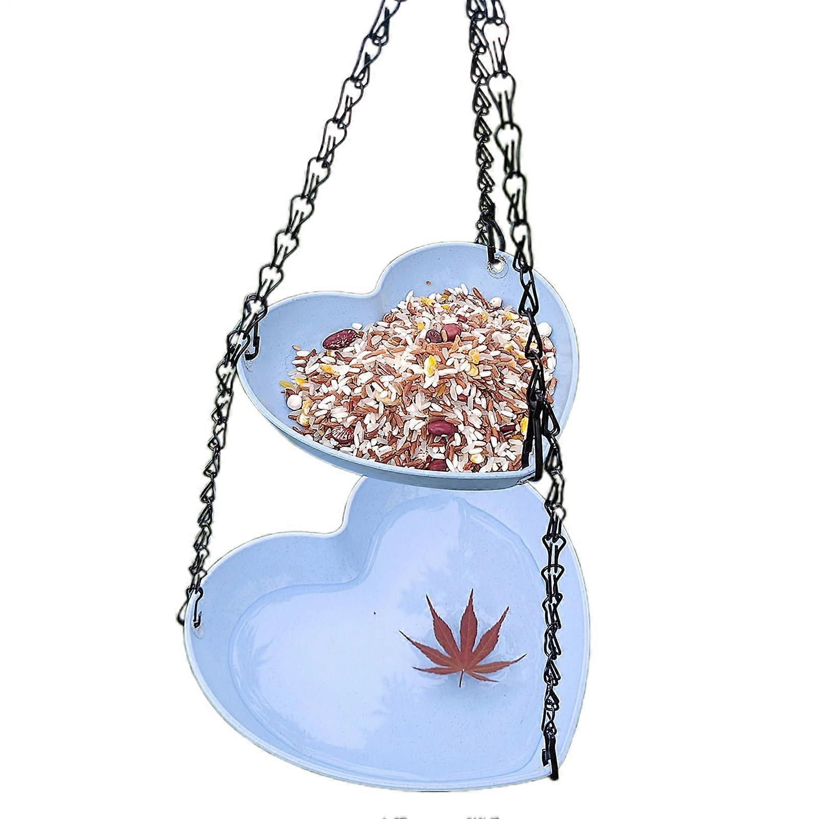 bird feeder station, weatherproof wild bird feeder, hummingbird station and bath, 19.69 inches blue